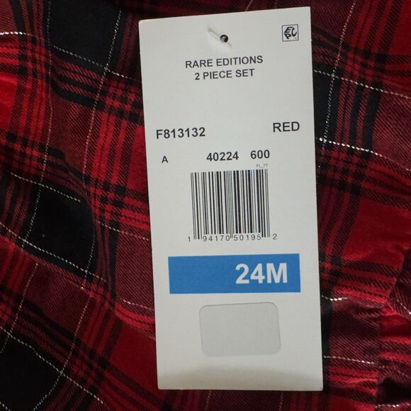 New Rare Editions Ruffled Plaid Top Legging Set Toddler Girls Size 24 Months 2T - Picture 7 of 12